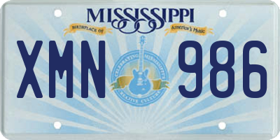 MS license plate XMN986