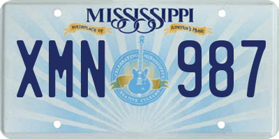 MS license plate XMN987