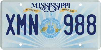 MS license plate XMN988