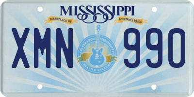 MS license plate XMN990