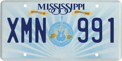 MS license plate XMN991
