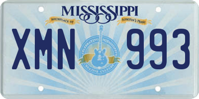 MS license plate XMN993