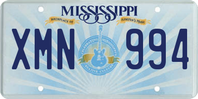 MS license plate XMN994