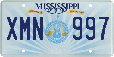 MS license plate XMN997
