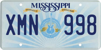MS license plate XMN998