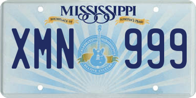 MS license plate XMN999