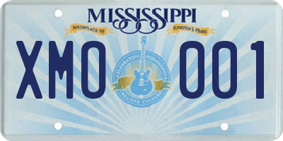 MS license plate XMO001