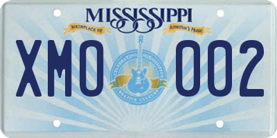MS license plate XMO002