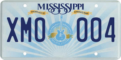 MS license plate XMO004