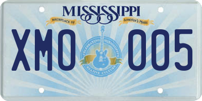 MS license plate XMO005