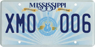 MS license plate XMO006