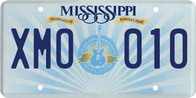 MS license plate XMO010