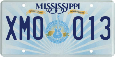 MS license plate XMO013