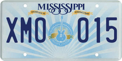 MS license plate XMO015