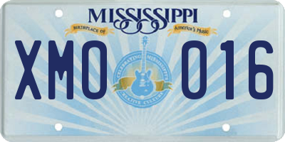 MS license plate XMO016