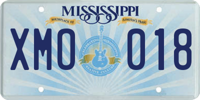 MS license plate XMO018