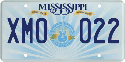 MS license plate XMO022