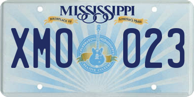 MS license plate XMO023