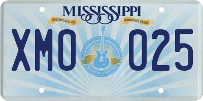 MS license plate XMO025