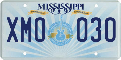 MS license plate XMO030