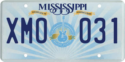 MS license plate XMO031