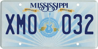MS license plate XMO032