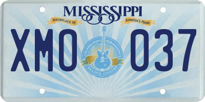 MS license plate XMO037