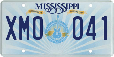 MS license plate XMO041