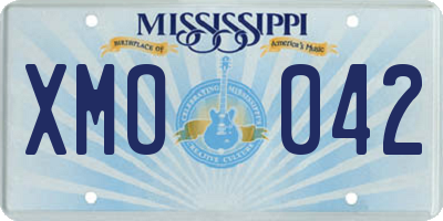 MS license plate XMO042