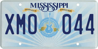 MS license plate XMO044