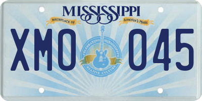 MS license plate XMO045