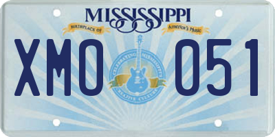 MS license plate XMO051
