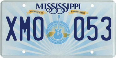 MS license plate XMO053