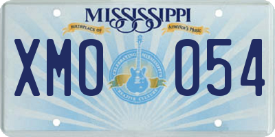 MS license plate XMO054