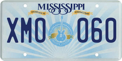 MS license plate XMO060