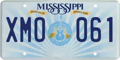 MS license plate XMO061