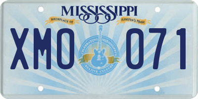 MS license plate XMO071