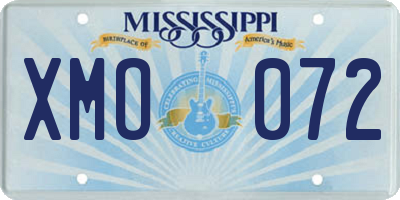 MS license plate XMO072