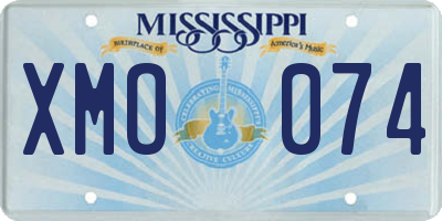 MS license plate XMO074
