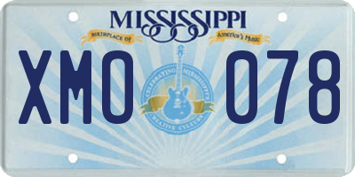 MS license plate XMO078