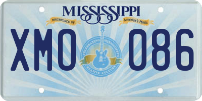 MS license plate XMO086