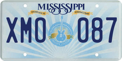 MS license plate XMO087