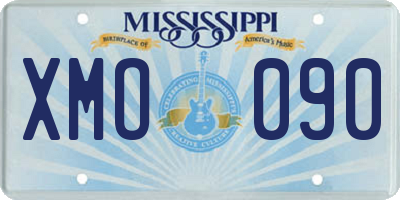 MS license plate XMO090