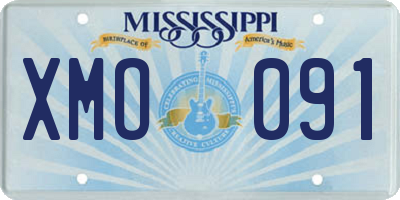 MS license plate XMO091