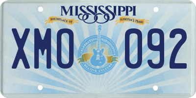 MS license plate XMO092