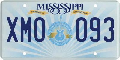 MS license plate XMO093