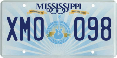 MS license plate XMO098