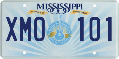 MS license plate XMO101