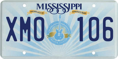MS license plate XMO106