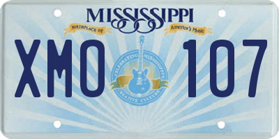 MS license plate XMO107